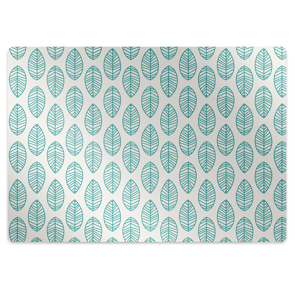 Desk chair mat leaves pattern