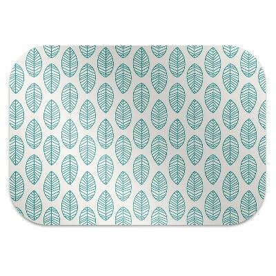 Desk chair mat leaves pattern