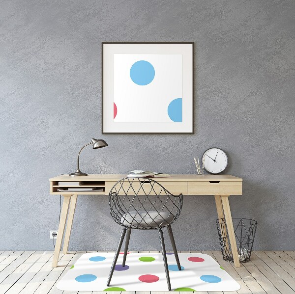 Office chair mat colored dots