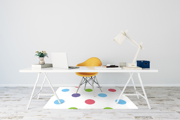 Office chair mat colored dots