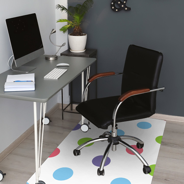 Office chair mat colored dots