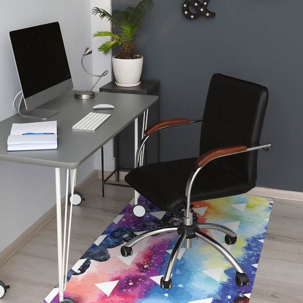 Office chair floor protector space triangles