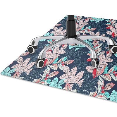 Office chair floor protector leafy pattern