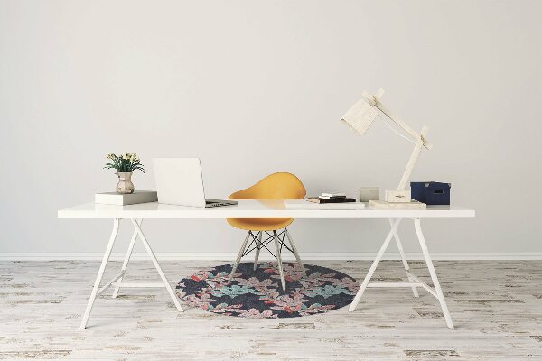 Office chair floor protector leafy pattern
