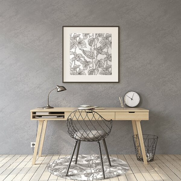 Office chair floor protector flowers contours