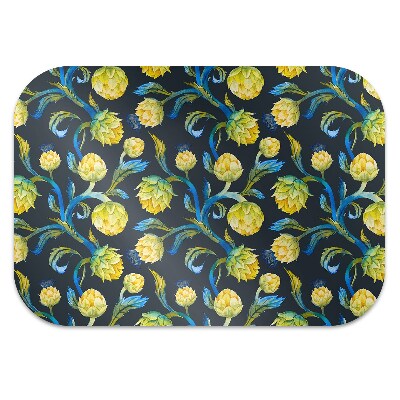 Chair mat floor panels protector artichoke flowers