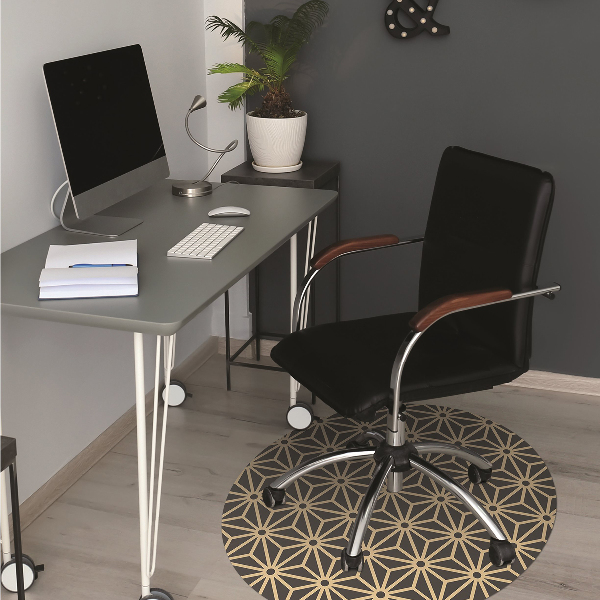 Office chair floor protector cubes pattern