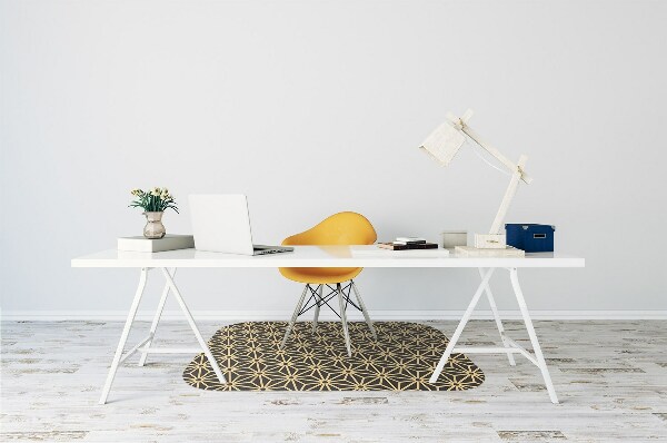 Office chair floor protector cubes pattern