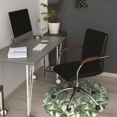 Office chair mat tropical leaves