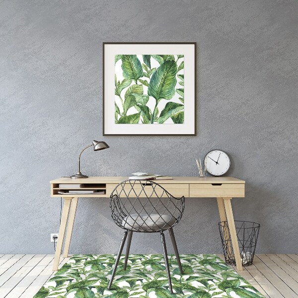 Office chair mat tropical leaves