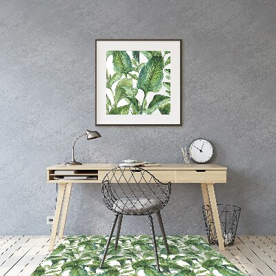 Office chair mat tropical leaves