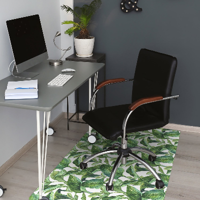 Office chair mat tropical leaves