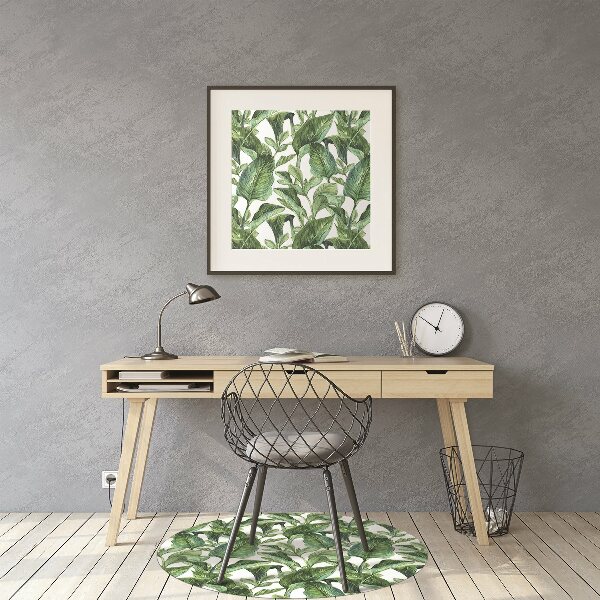 Office chair mat tropical leaves