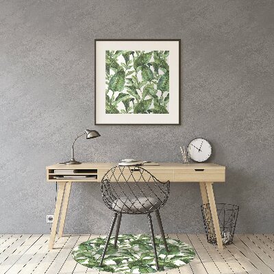 Office chair mat tropical leaves