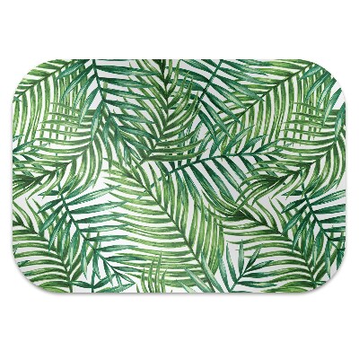 Office chair mat exotic leaves