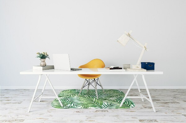 Office chair mat exotic leaves