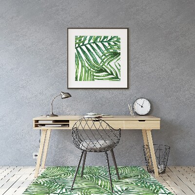 Office chair mat exotic leaves