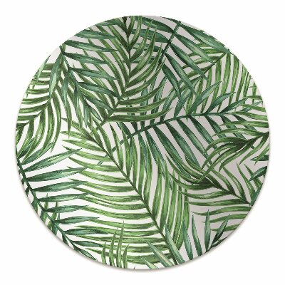 Office chair mat exotic leaves