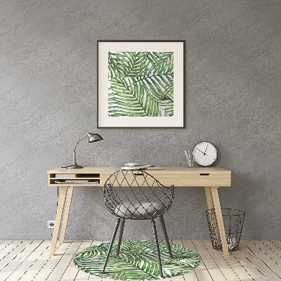 Office chair mat exotic leaves