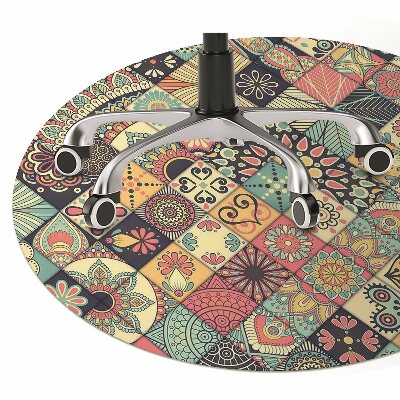 Chair mat floor panels protector ethnic mosaic