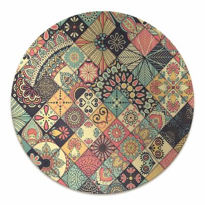 Chair mat floor panels protector ethnic mosaic