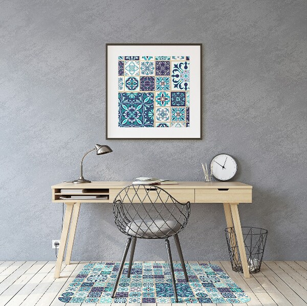 Chair mat floor panels protector beautiful patchwork
