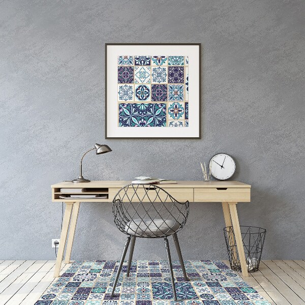 Chair mat floor panels protector beautiful patchwork