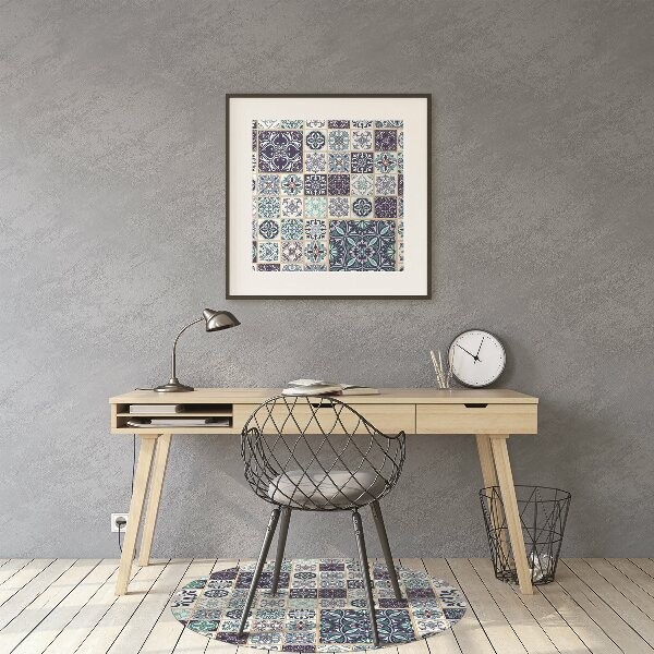 Chair mat floor panels protector beautiful patchwork