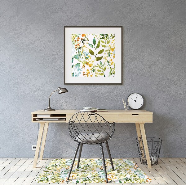 Desk chair mat flowers Boho