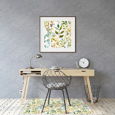 Desk chair mat flowers Boho