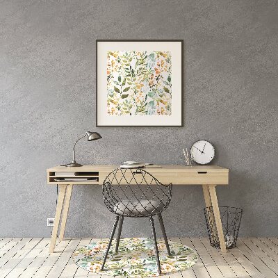 Desk chair mat flowers Boho