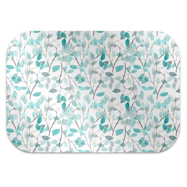 Office chair mat watercolor leaves