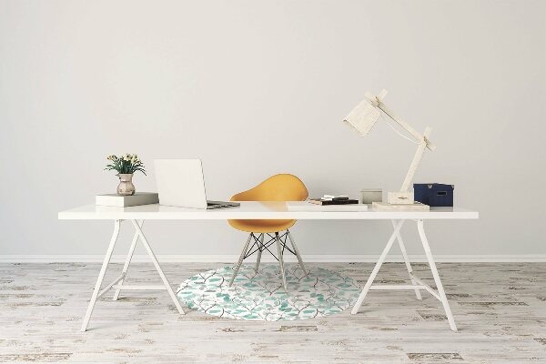 Office chair mat watercolor leaves