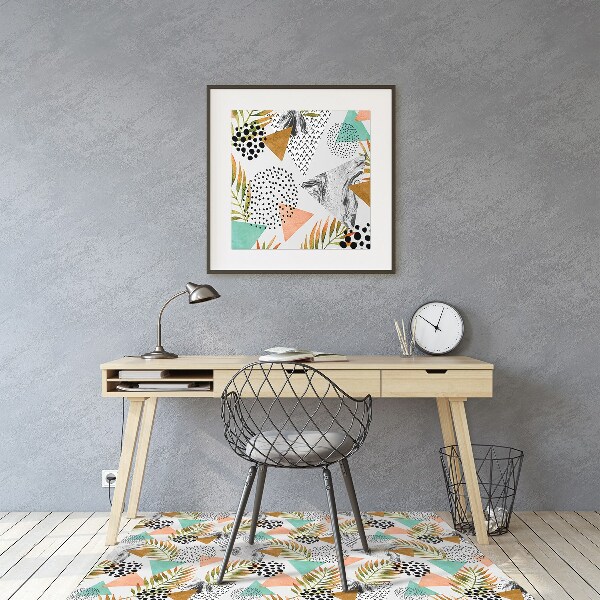 Office chair mat Dots and leaves