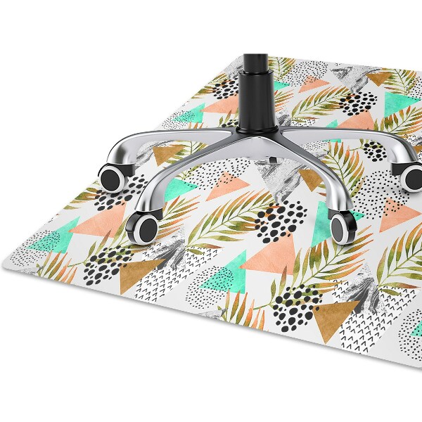 Office chair mat Dots and leaves