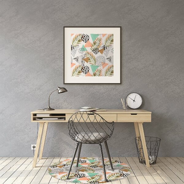 Office chair mat Dots and leaves