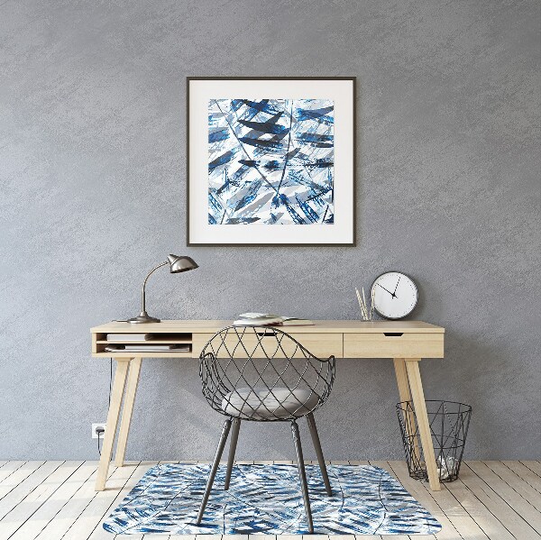 Office chair mat tropical leaves