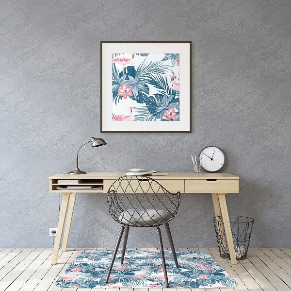 Chair mat floor panels protector Flamingos and stains