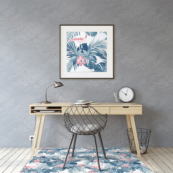 Chair mat floor panels protector Flamingos and stains