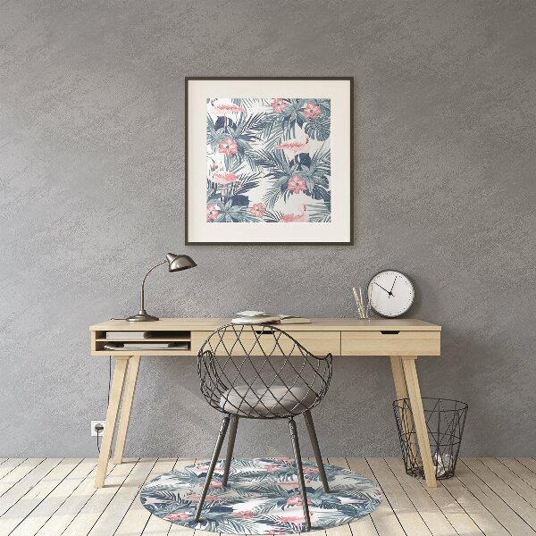Chair mat floor panels protector Flamingos and stains