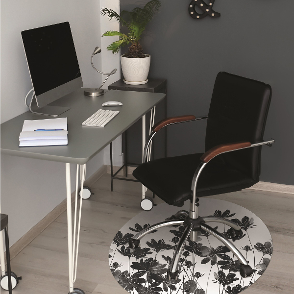 Desk chair mat black meadow