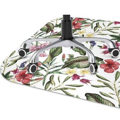 Office chair mat tropical flowers