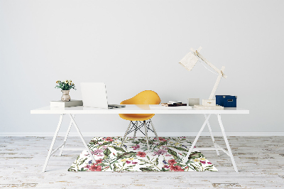 Office chair mat tropical flowers