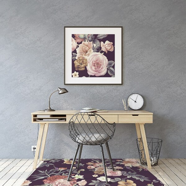 Office chair mat garden flowers