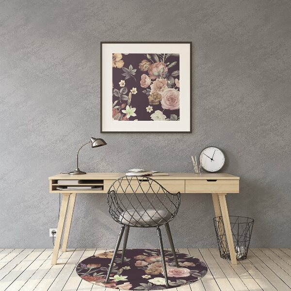 Office chair mat garden flowers