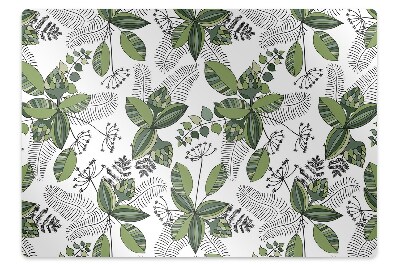 Office chair mat botanical pattern