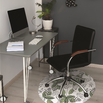 Office chair mat botanical pattern