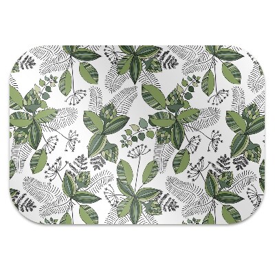 Office chair mat botanical pattern