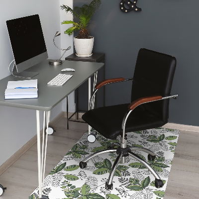 Office chair mat botanical pattern