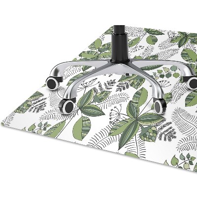 Office chair mat botanical pattern